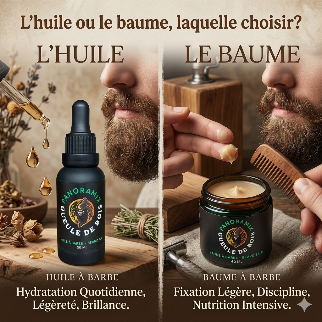 Huile à barbe vs baume à barbe : lequel choisir ? Guide complet