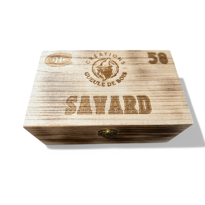 Coffret de bois brûlé gravé SAVARD 58