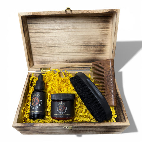 Coffret cadeau soins barbe bio Leduc - Collection Leduc - Créations Gueule de Bois
