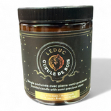 Chandelle de soya 8 oz – Cristaux & mèche de bois crépitante