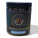 Chandelle de soya 8 oz – Cristaux & mèche de bois crépitante